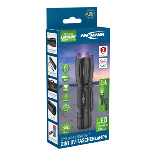 Flashlight UV and LED incl. 3 AAA-Batterien | 2 Stk
