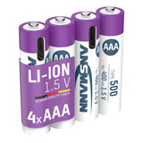 Ansmann wiederaufladbare AAA-Batterien - Li-Ion - inkl. USB-C-Ladekabel – 4 Stück