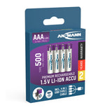 Ansmann wiederaufladbare AAA-Batterien - Li-Ion - inkl. USB-C-Ladekabel – 4 Stück