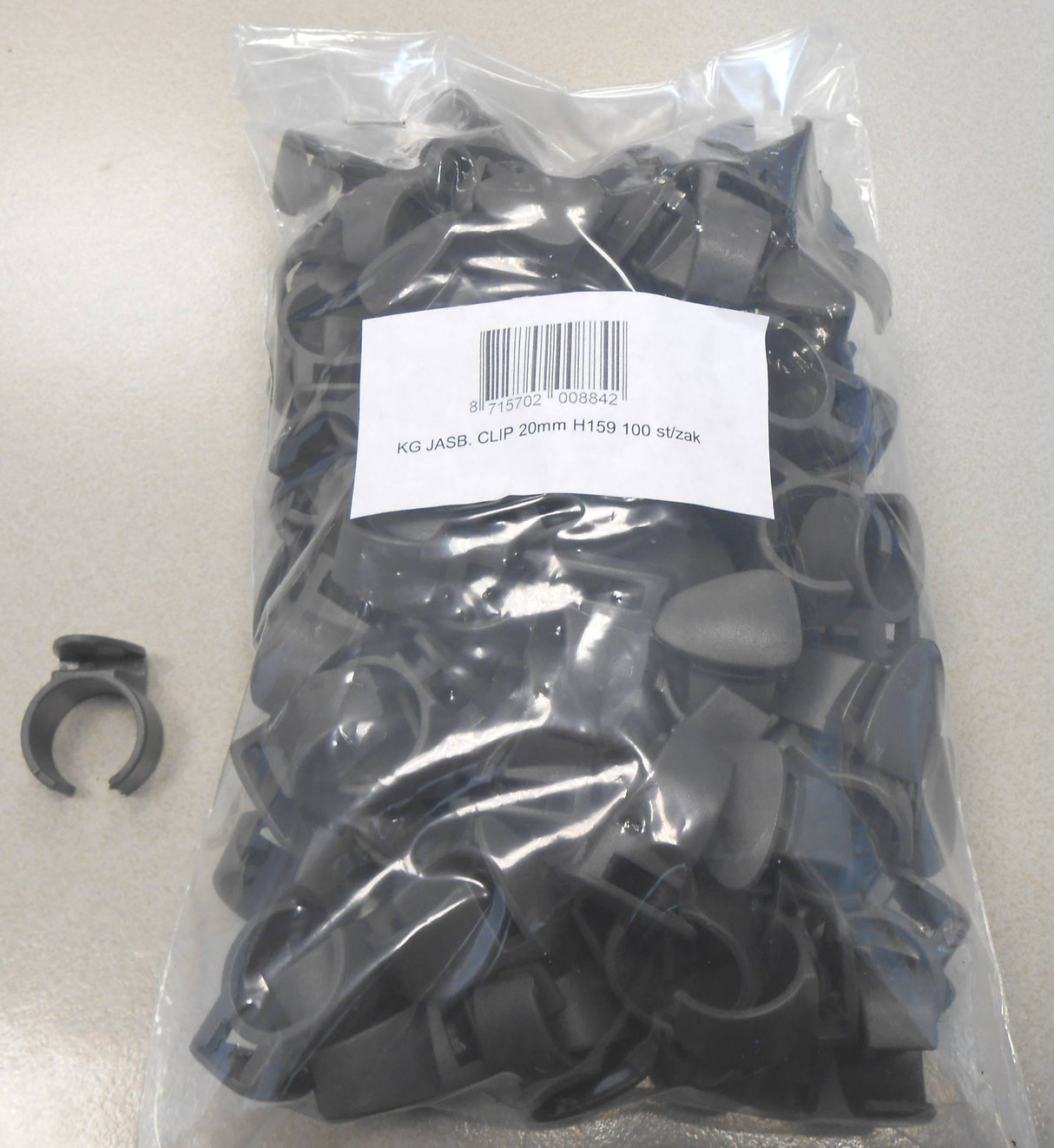 Hesling jasbd Hes Clip 20mm grau PVC DS a 10