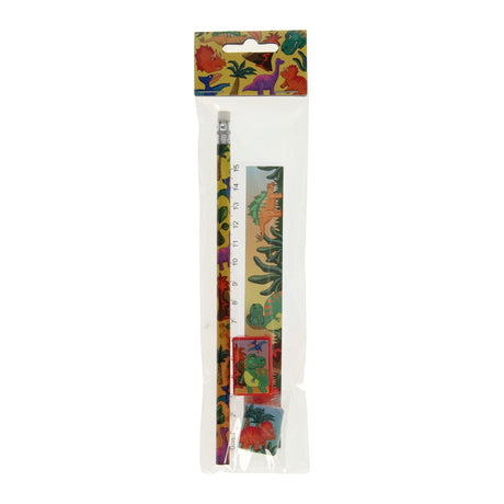 Schreibset Dinosaurier 19 cm 4er-Set | 24 Stück