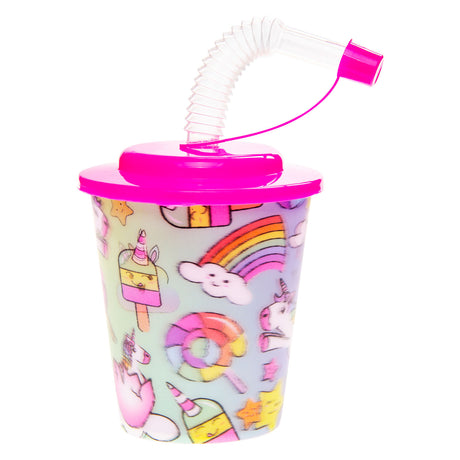 Duckiez Cup mit Deckel und Stroh Unicorn, 12st.