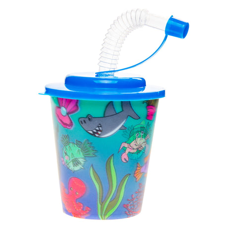 Duckiez Cup mit Deckel und Stroh Unterwasserwelt, 12st.