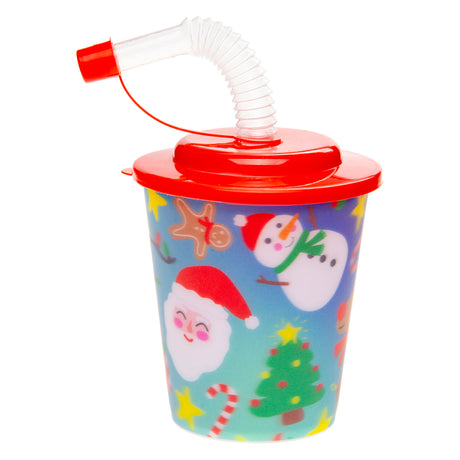 Duckiez Becher mit Deckel und Strohhalm Weihnachten, 12 Stk.
