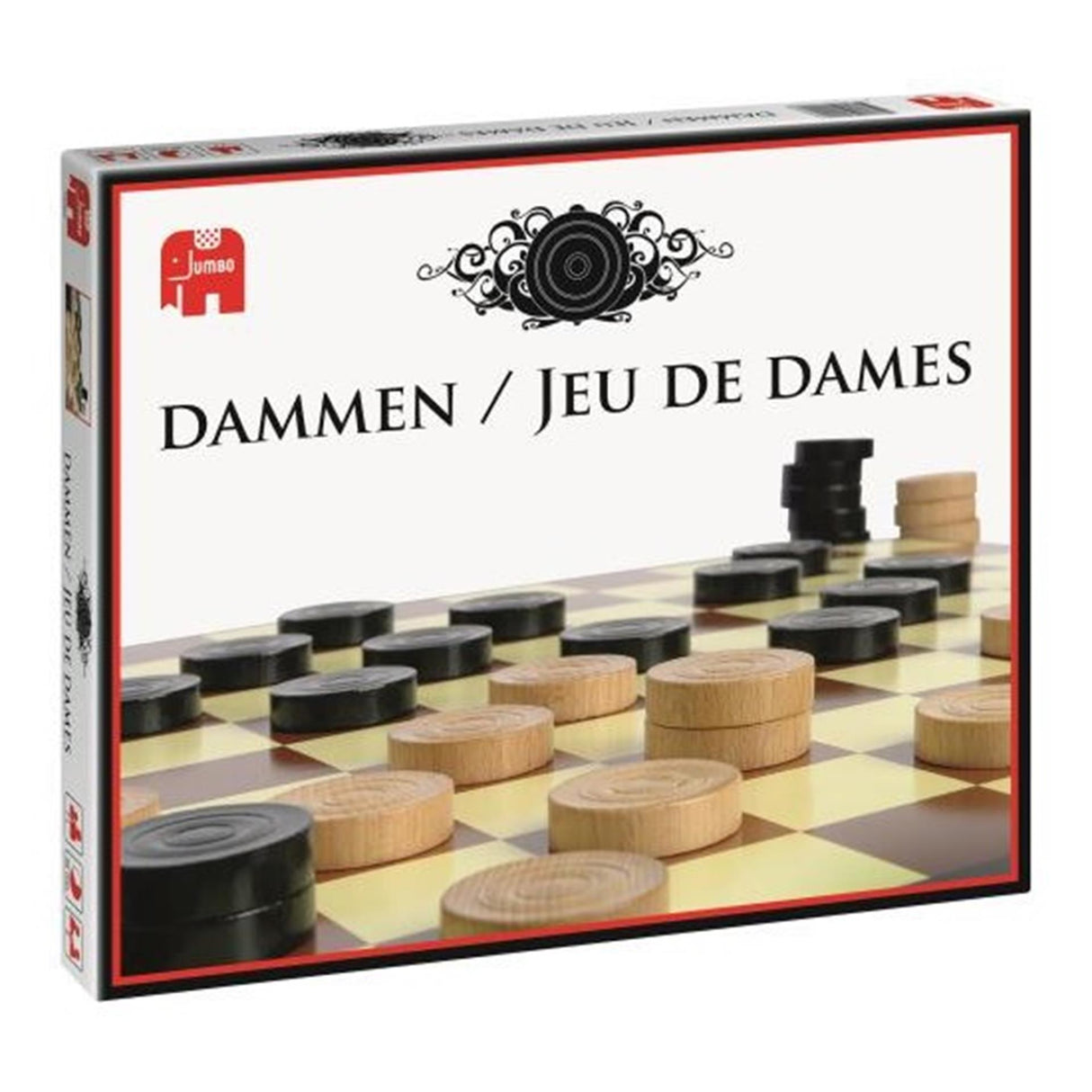 Jumbo-Dame-Schachbrett mit Steinen