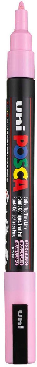 Uni-Posca Posca-Marker, Größe PC-3m, Strichbreite 0,9–1,3 mm, fein, hellrosa, 1 Stück