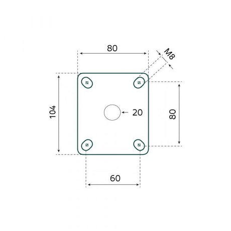 Tarso Zwenkwiel 125 mm. blanco