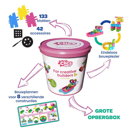 Clics-Bausteine – Glitzer-Baukasten 8in1