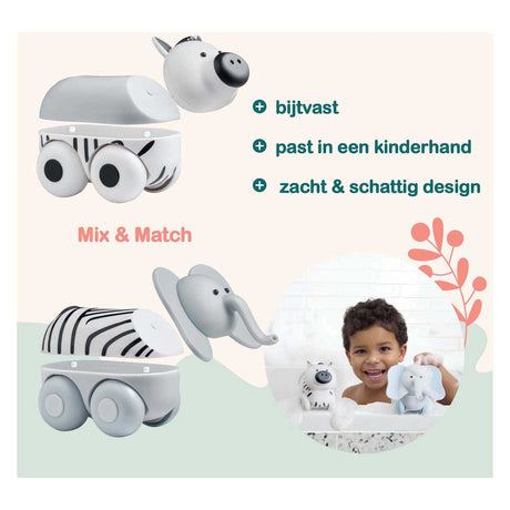 Magimals Wheely Safari Box – interaktive magnetische Tiere auf Rädern (6 Stück). Lustiges und kreatives Spielzeug, perfekt für die Badewanne oder unterwegs!