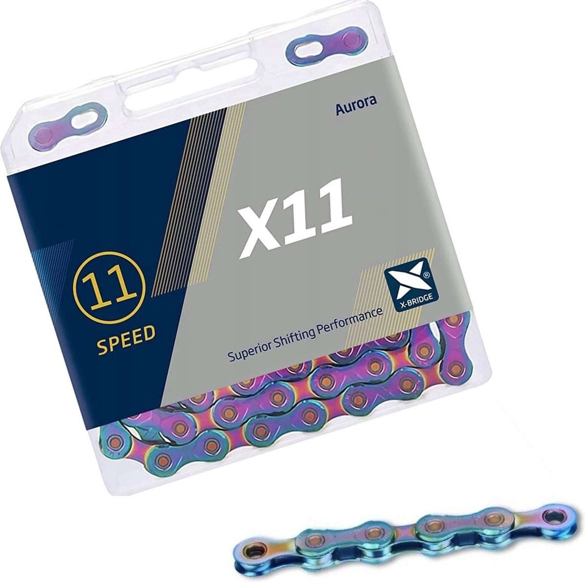 KMC Ketting 1 2-11 128 118L X11 Aurora Blau