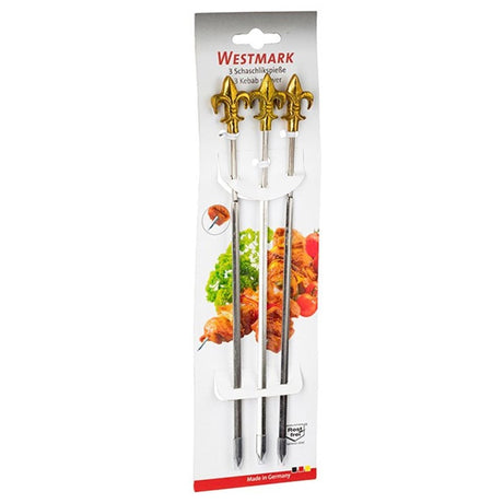 Westmark Lilienfleischspieß - Edelstahl - 24 cm - Set mit 3 Stück