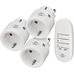 Brennerstuhl Comfort-Line Funkschalter-Set Mini 3+1, 3 Mini-Funkschalter (für den Innenbereich, mit Fernbedienung und erhöhtem Berührungsschutz) weiß