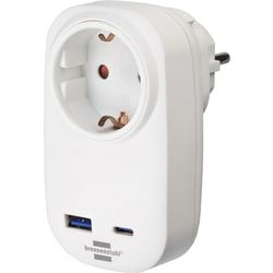 Brennerstuhl Steckeradapter mit USB-C Power Delivery für schnelles Laden (1x Ladegerät USB-C 20W, 1x USB-A 18W)