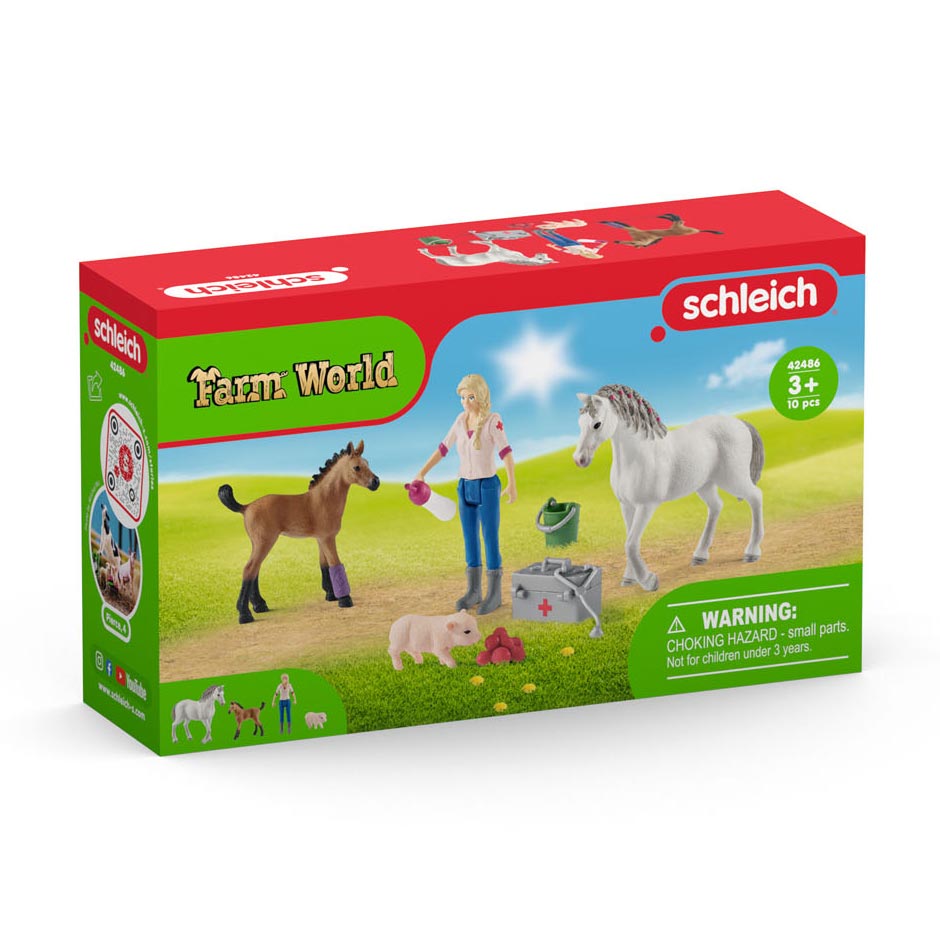 Schleich Farm World Veterinarian Visiting Mare and Foal 42486