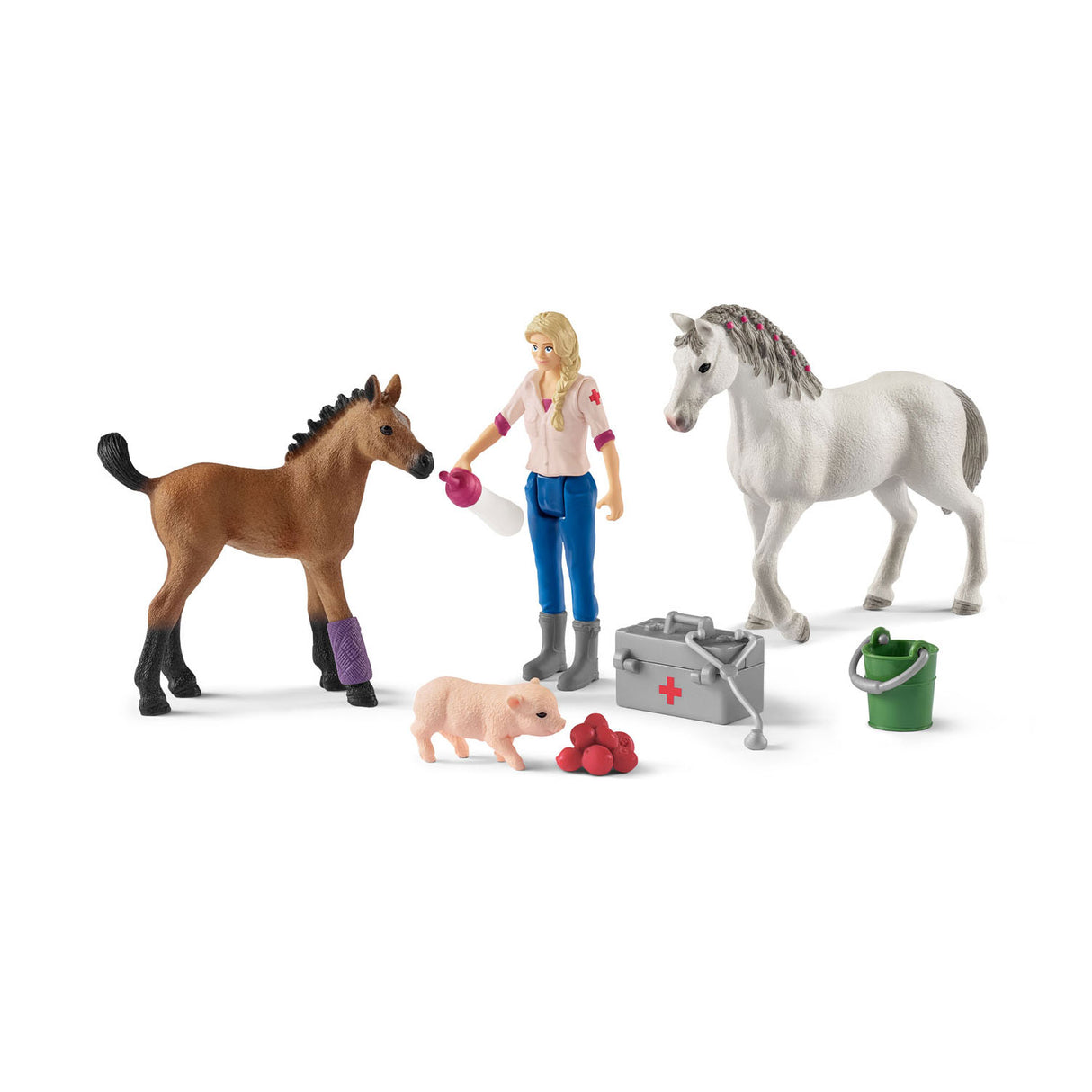 Schleich Farm World Veterinarian Visiting Mare and Foal 42486