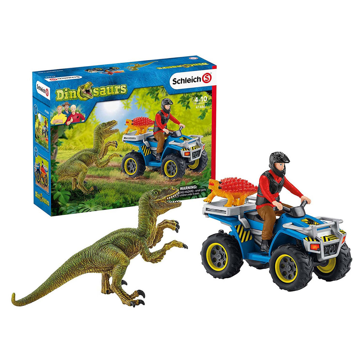 Schleich Dinosaur's flight from Velociraptor on Quad 41466