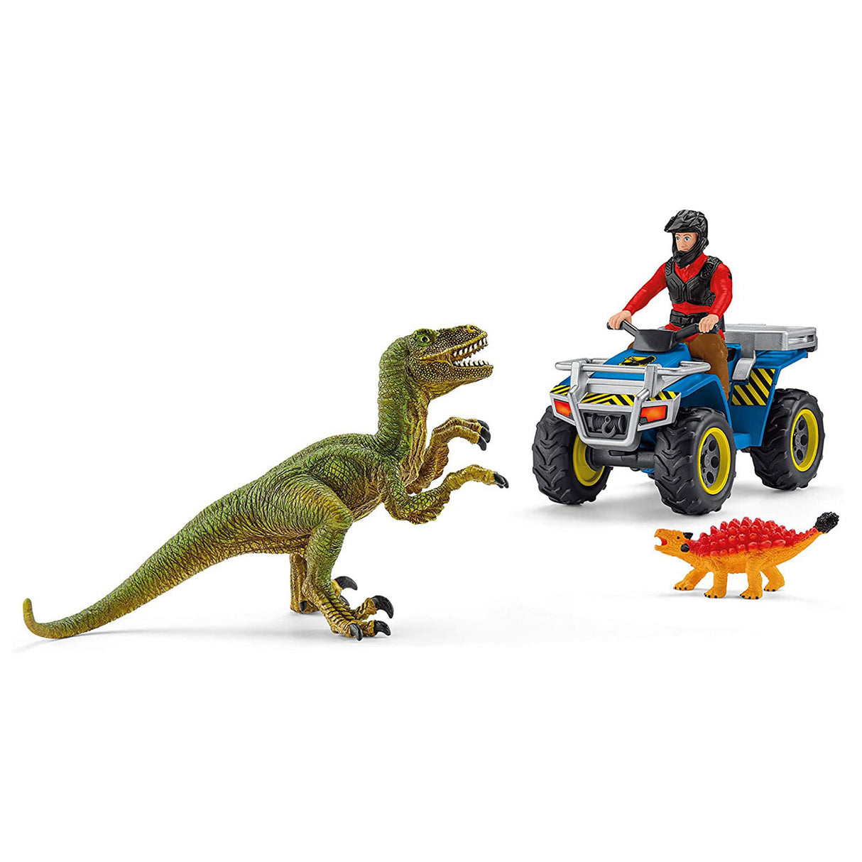 Schleich Dinosaur's flight from Velociraptor on Quad 41466