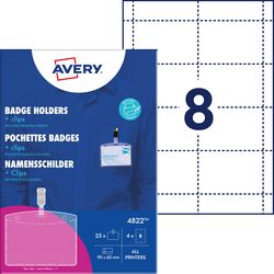 Avery badge met clip 25 stuks av-4822