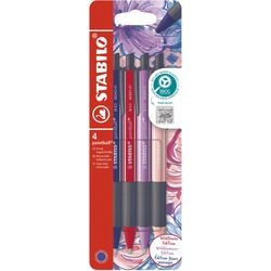 Stabilo pointball - Kugelschreiber - Naturfarben Wildblume - nachfüllbar - Etui mit 4 Farben