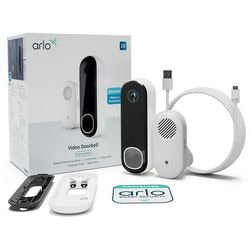 Arlo 2K kabellose Video-Türklingel mit Kamera-Gong, 1 Türklingel-Set, weiß