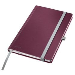 Leitz-Stil - Notizbuch A5 - rot - kariert - mit Hardcover
