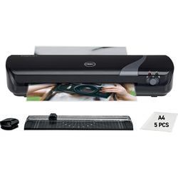 GBC Laminator Inspire+ – Schwarz – A4 – 125 Mikron mit Hobby-Kit, inkl. 1x Eckenrunder, 1x Papierrollenschneidemaschine und ein Starterpaket mit 5x A4-Laminierfolien