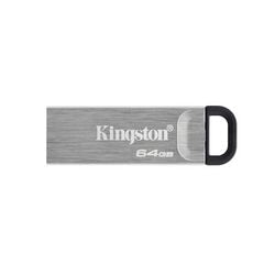 Kingston DTKN 64 GB Data Traveler Kyson, 64 GB, USB 3.2, 200 60 MB s, ohne Kappe, Silber