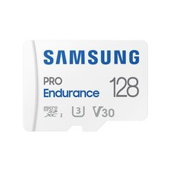 Samsung Pro Endurance 128 GB microSDXC (2022) Speicherkarte (weiß, UHS-I U3, Klasse 10, V30, inkl. SD-Adapter)