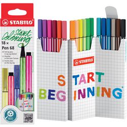 Stabilo Pen 68 Zick-Zack-Filzstifte - 18 Stk.