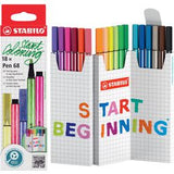 Stabilo Pen 68 Zick-Zack-Filzstifte - 18 Stk.