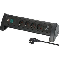 Brennerstuhl Premium Office-Line Steckdosenleiste mit 4 Steckerleisten mit USB C PD 30W und USB A 18W (Made in Germany, Verteilerkasten mit 1,8m Kabel und Schalter, Steckdosenleiste ideal für den Schreibtisch)