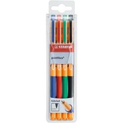 Stabilo pointvisco - Tintenroller - Geltinte - Medium 0,5 mm - Etui mit 4 Farben