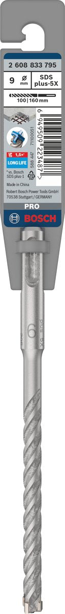 Bosch Pro SDS Plus-5x Schlagbohrmaschine, 9 x 100 x 160 mm