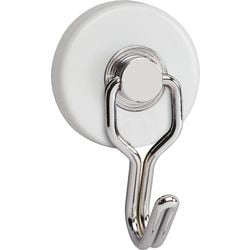Maul Magnet rund 2 Stück 5 kg Stahl Metall Ferrit mit Haken 6 x 3,7 x 2,8 cm weiß