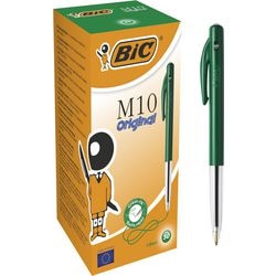 Balpen bic m-10 medium groen drukknop