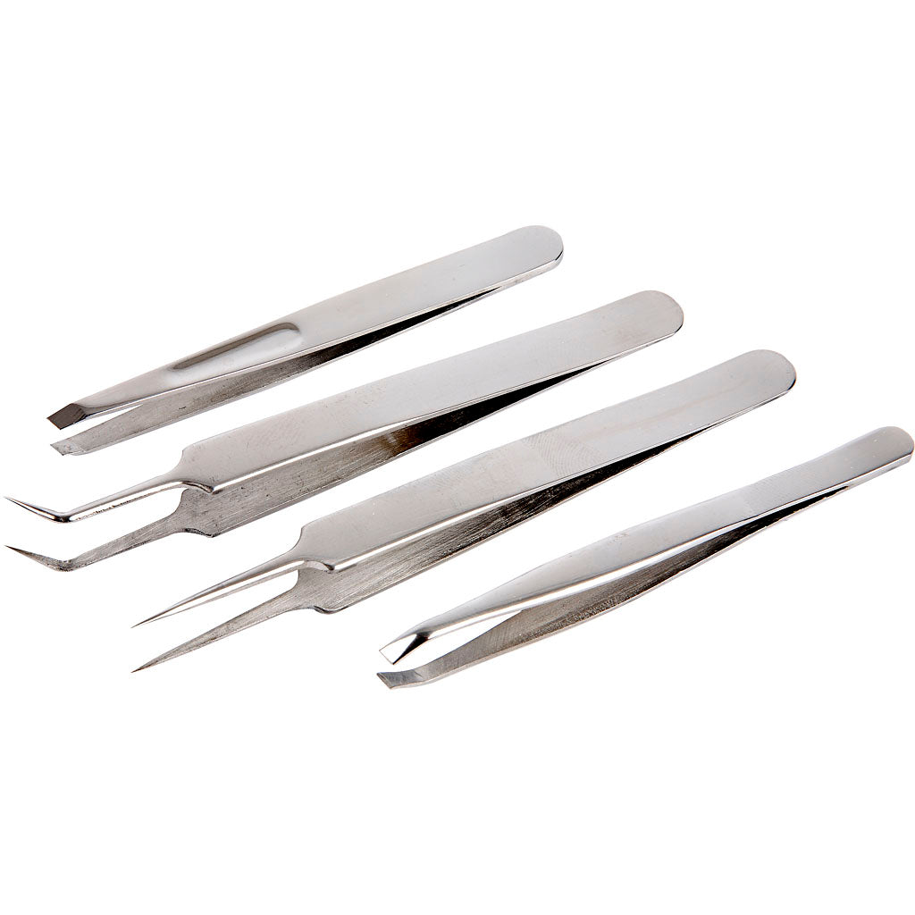 Creativ Company Pinzetten-Set, L: 9-12 cm, 4 Stück 1 Box