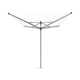 Brabantia Lift-o-matic Wäschespinne – 60 m – mit Erdanker und Schutzhülle – Metallic-Grau
