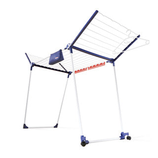 Leifheit Wäscheständer Pegasus 200 Solid Deluxe fahrbar – mit Rollen – 20 m Trockenlänge
