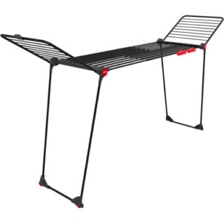 Vileda Infinity Flex Ultimate Wäscheständer (Black Edition) – Tisch-Wäscheständer – 30 m Trockenlänge – teleskopisch ausziehbare Mittelablage – hohe Flügel