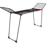 Vileda Infinity Flex Ultimate Wäscheständer (Black Edition) – Tisch-Wäscheständer – 30 m Trockenlänge – teleskopisch ausziehbare Mittelablage – hohe Flügel