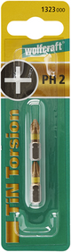 Wolfcraft torsie tin-bit | kruiskop ph2 | 1 stuk - 1323000