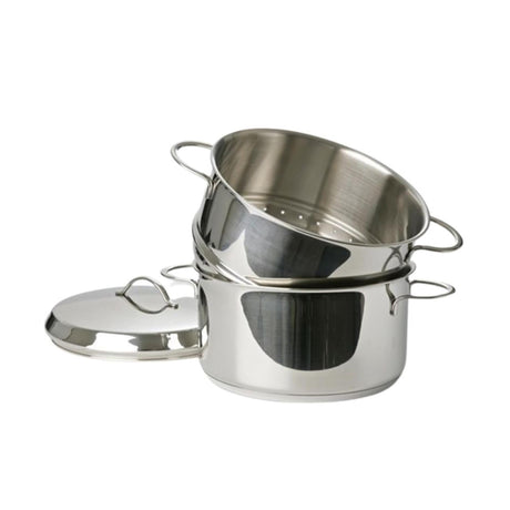 Eurocuisine Dampfgarer-Set, 16 cm, Edelstahl, mit Stahlgriffen, 1,8 Liter