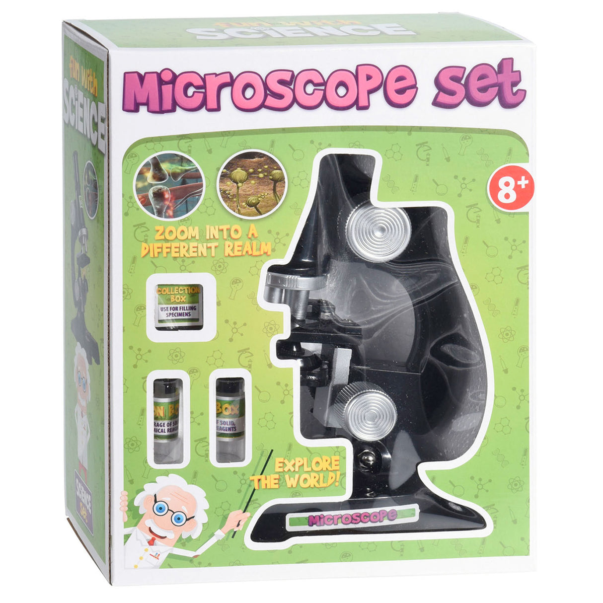 Microscope set with light