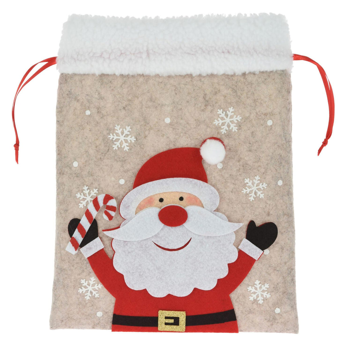 Koopman Filztasche Weihnachtsfigur Geschenktüte Weihnachten mehrfarbig 26x21 cm.