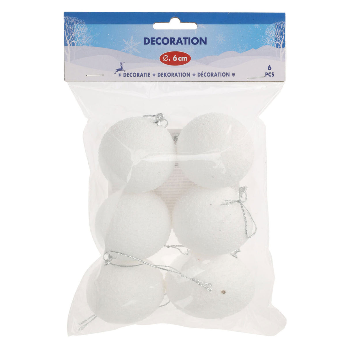 Deko-Schneebälle 6cm, 6St.