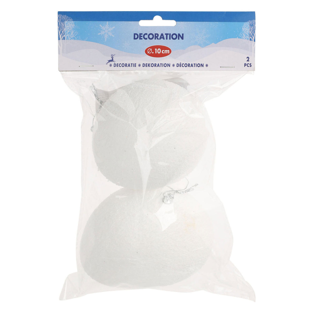 Vánoční přívěsek Snowball 10cm, 2st.