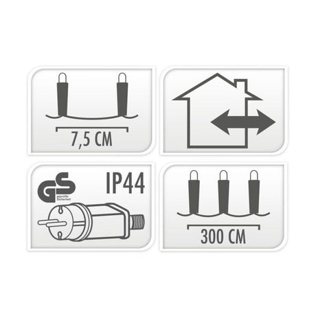 AußenlED -Beleuchtung 40 LED - warmes Weiß, 300 cm
