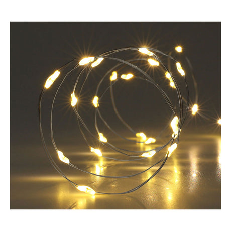 Silberdraht 40led warmweiß, 195cm