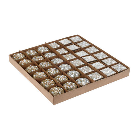 Aufbewahrungsbox 4x3cm gold, 36er Set
