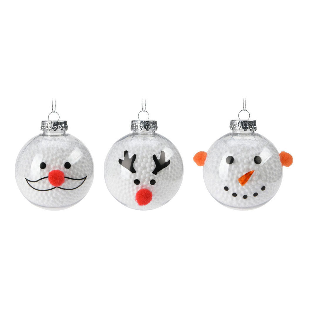 Božični bauble Snowman 8cm, komplet 12 kosov